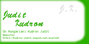 judit kudron business card